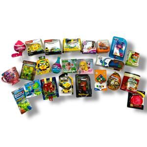 Lot of 23 Miniature Toys Sponge Bob Ninja Rugrats Slime Rubiks